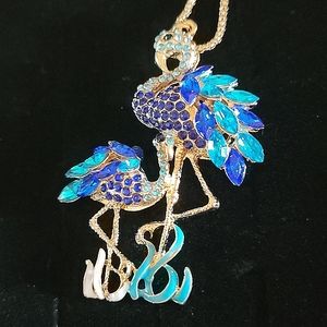 NWT Crystal Flamingos Necklace by Betsey Johnson